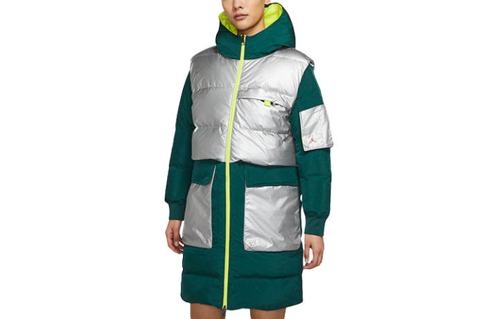 Jordan Jordan Down Jackets Women's Green Hooded Moderate Other