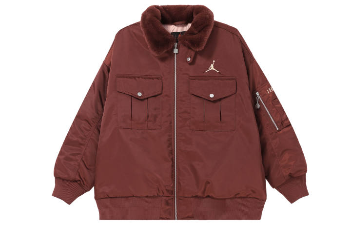 Jordan Jordan Jackets Women's Burgundy Lapel Moderate