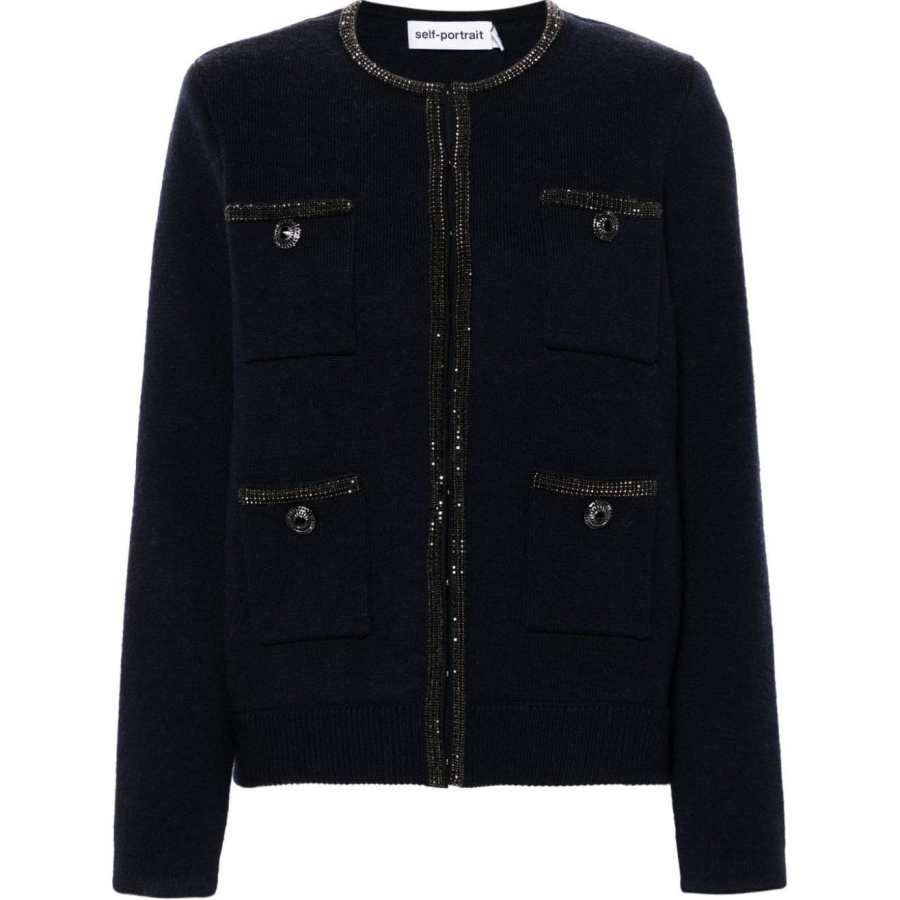Self-portrait Self portrait Embellished Knitted Cardigan