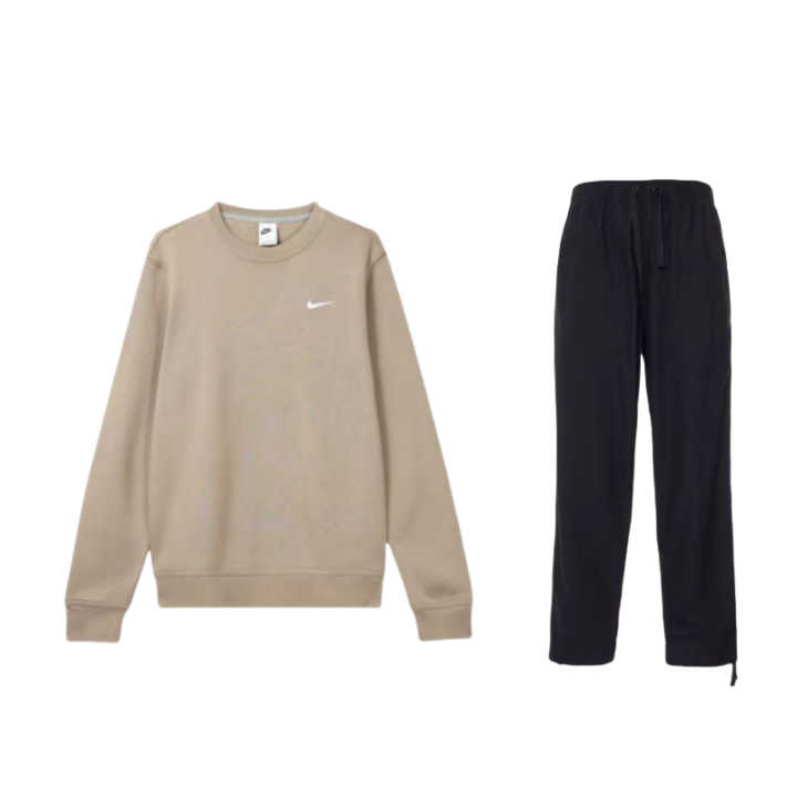 Nike Nike Club Fleece Solid Color Fleece Lined Crew Neck Pullover Long Sleeved Sweatshirt Comfortable Loose Fit Pants