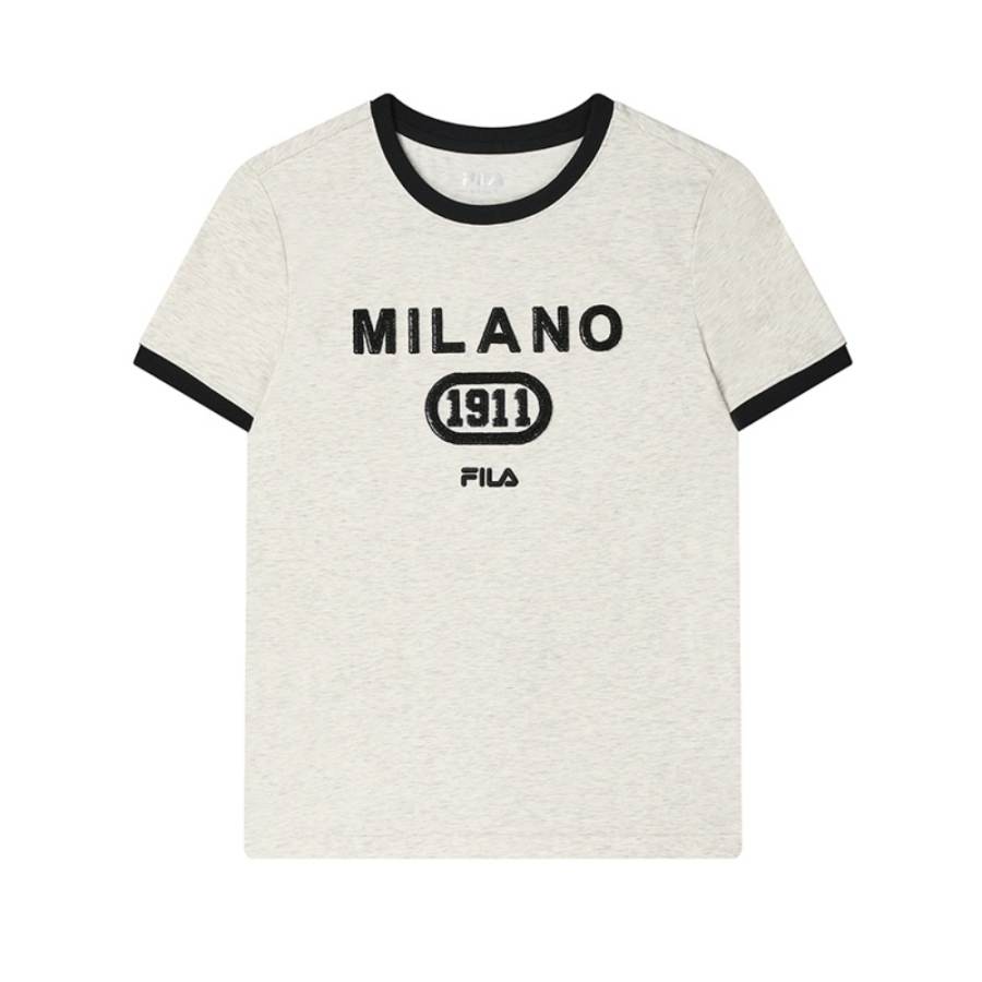 FILA MILANO T Shirt Women's Light Khaki Heather Gray