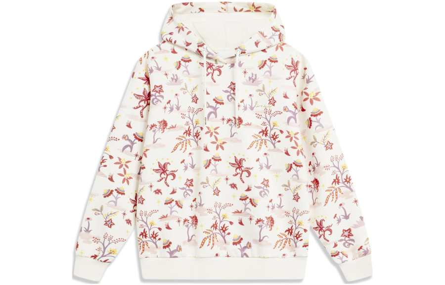 Li-Ning Li Ning Rijin Doujin Collection Sweatshirt Women's Ecru All Over Print