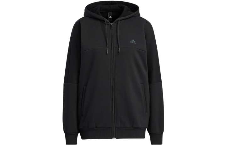 Adidas adidas Wording Oversized Fit Fleece Full-Zip Hoodie Black