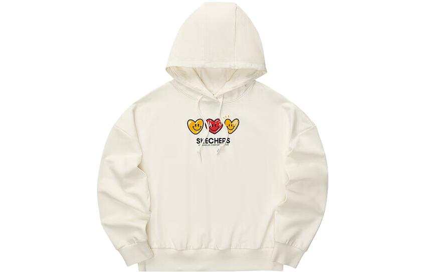 Skechers Colorful Sweatshirts Women's Marshmallow White Hooded Moderate Regular
