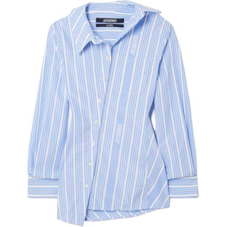 Jacquemus Jacquemus Pablo Striped Asymmetric Hem Shirt