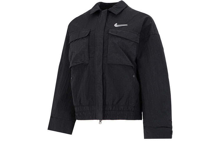 Nike Nike Sportswear Swoosh Women's Logo Print Long Sleeve Jacket Black