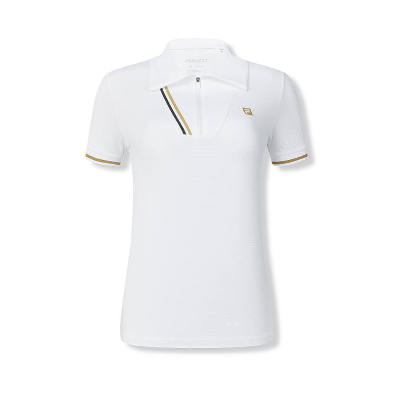 FILA Polo Shirts Women's Jade White Polo Collar Moderate Straight Fit