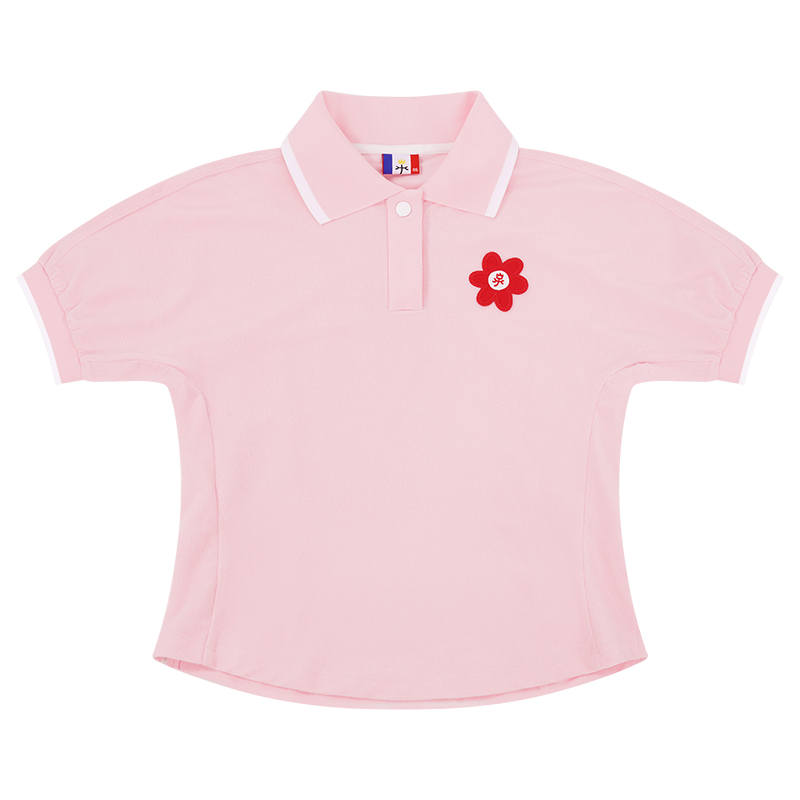 CASTELBAJAC Polo Shirt Single Flower Branch Women's Pink