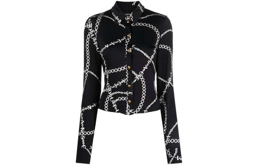 Versace Jeans Couture Necklace Print Long-Sleeved Shirt