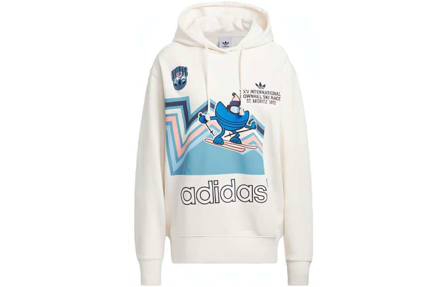 Adidas Originals Sweatshirts Women's Pink White Hooded Moderate Regular
