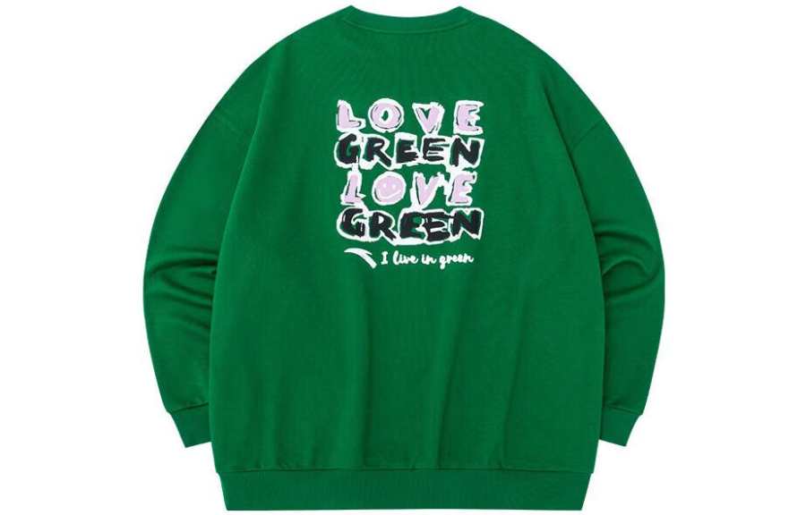 ANTA Life Collection Sweatshirts Women's Ice Porcelain Green Crew Neck Moderate Regular