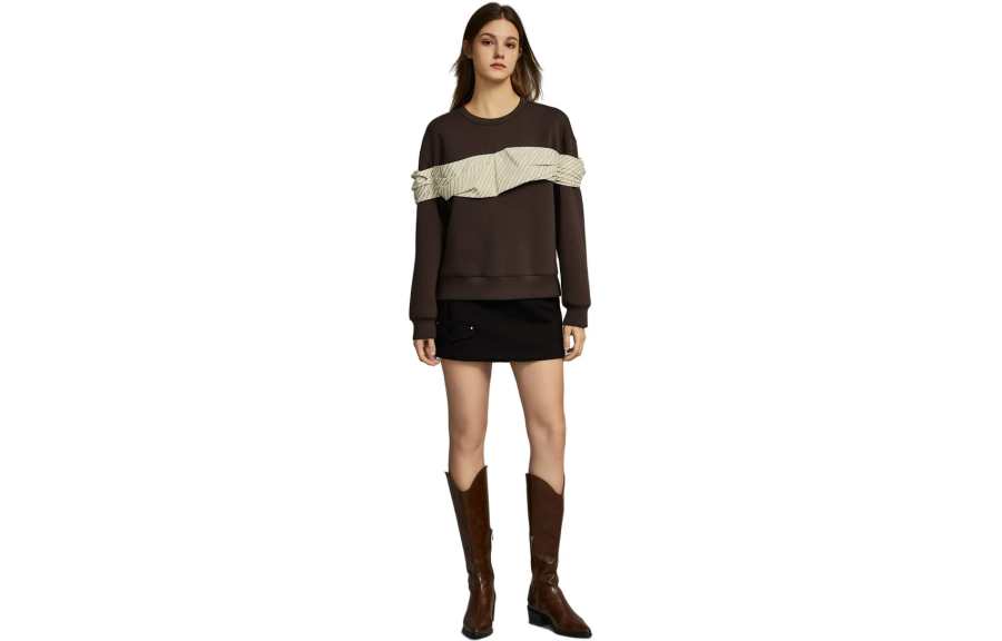 ELLE Sweatshirts Women's Crew Neck Moderate Regular