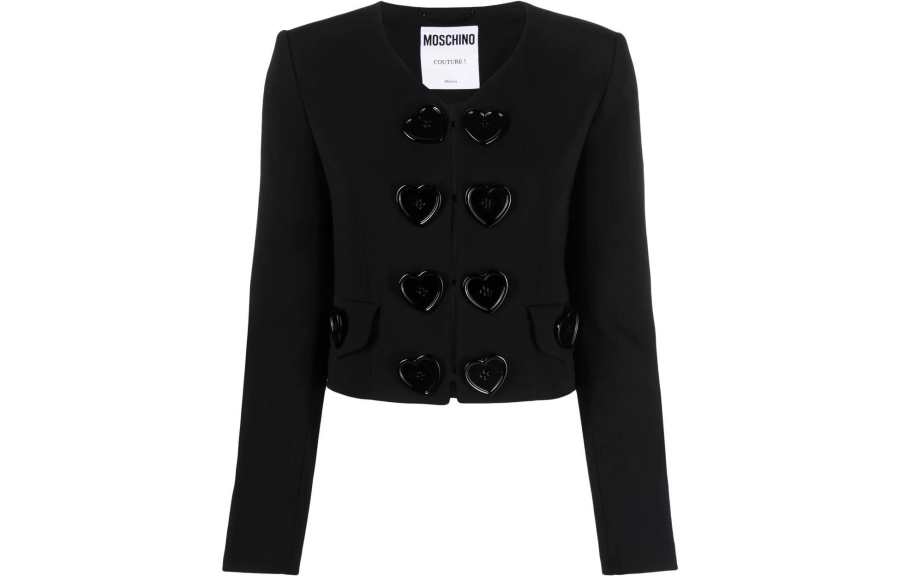 MOSCHINO Jackets Women's Black V Neck Moderate Other
