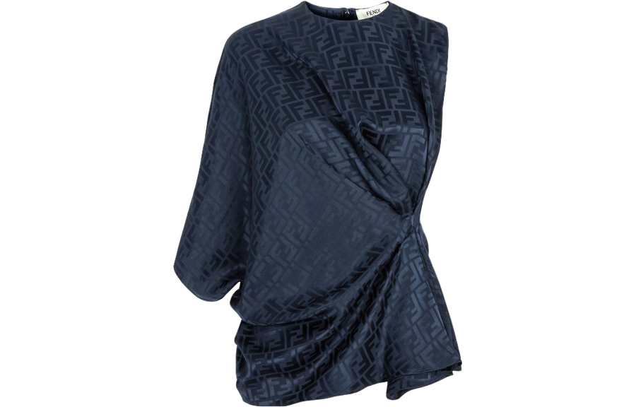 FENDI Shirts Women's Blue Crew Neck Moderate Shirt