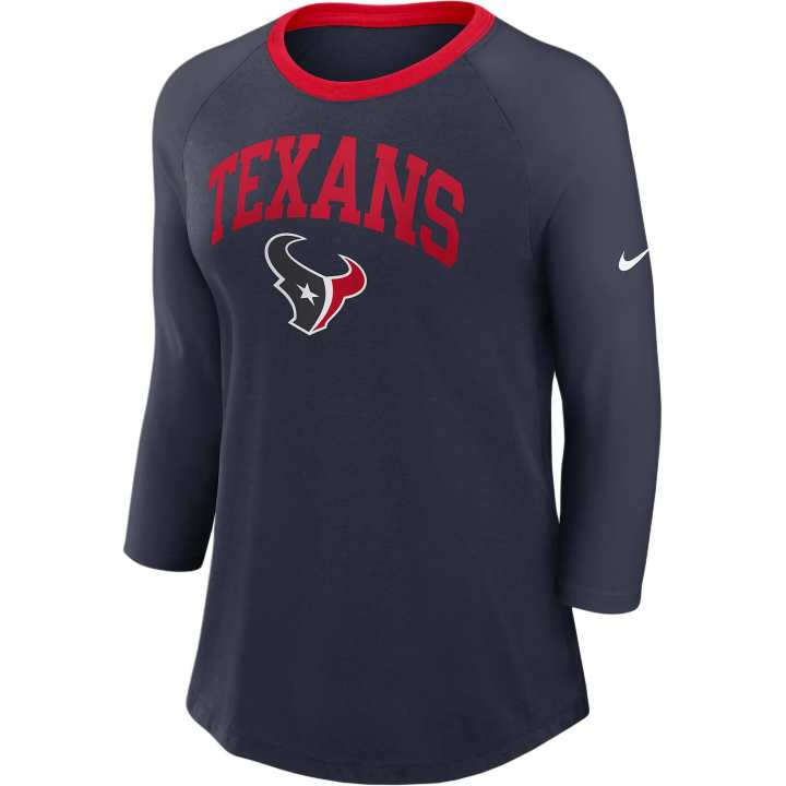 Nike Nike Houston Texans Women's Nike Nfl 3/4 Sleeve T Shirt