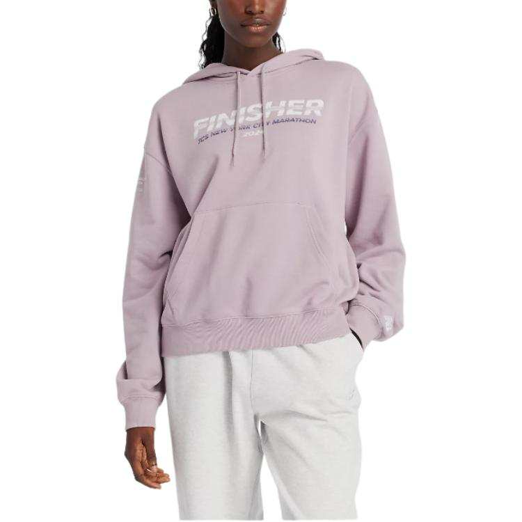 New Balance New Balance NYC MarathonFrench Terry FW24 Finisher Hoodie Sweatshirt Women's Ice Wine Color