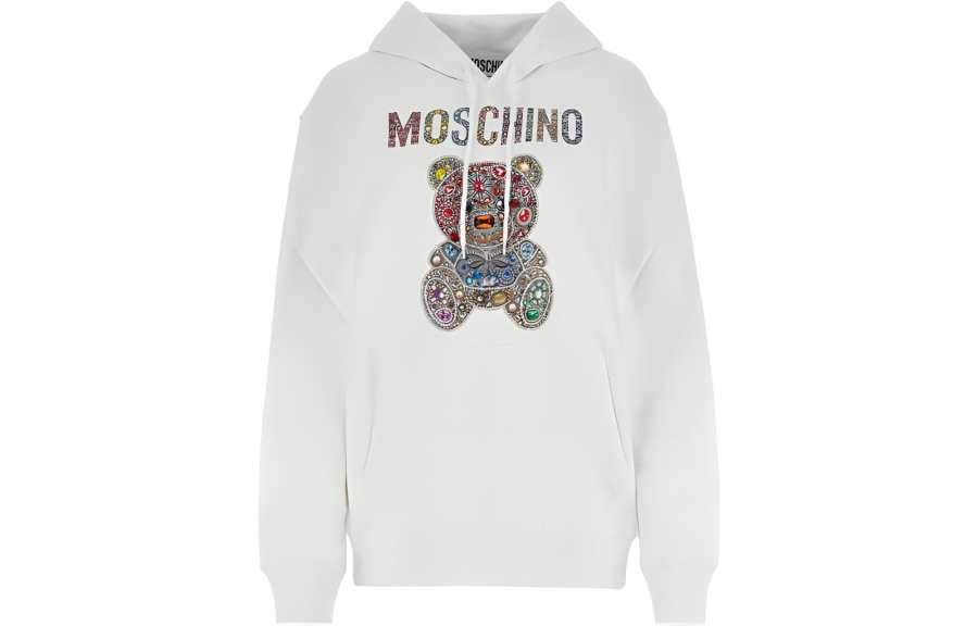 MOSCHINO Sweatshirts Women's White Hooded Moderate Regular