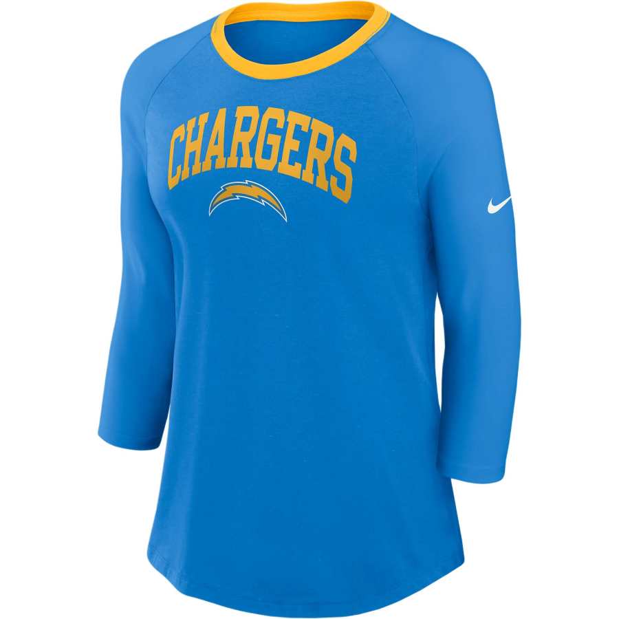 Nike Nike Los Angeles Chargers Women's Nike Nfl 3/4 Sleeve T Shirt