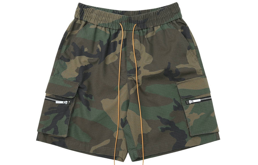 CHINISM Casual Shorts Unisex Green Camouflage