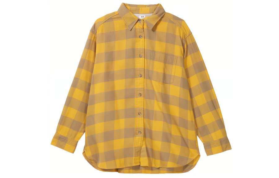 UNIQLO Shirts Women's Light Yellow Pointed Collar Moderate Other