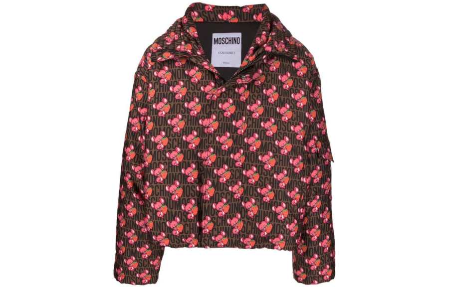 Moschino Logo-Printed Straight Hem Hooded Jacket
