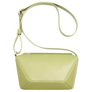ZARA Cow Leather Shoulder Bag, Crossbody Bag Medium Men's Green/Black