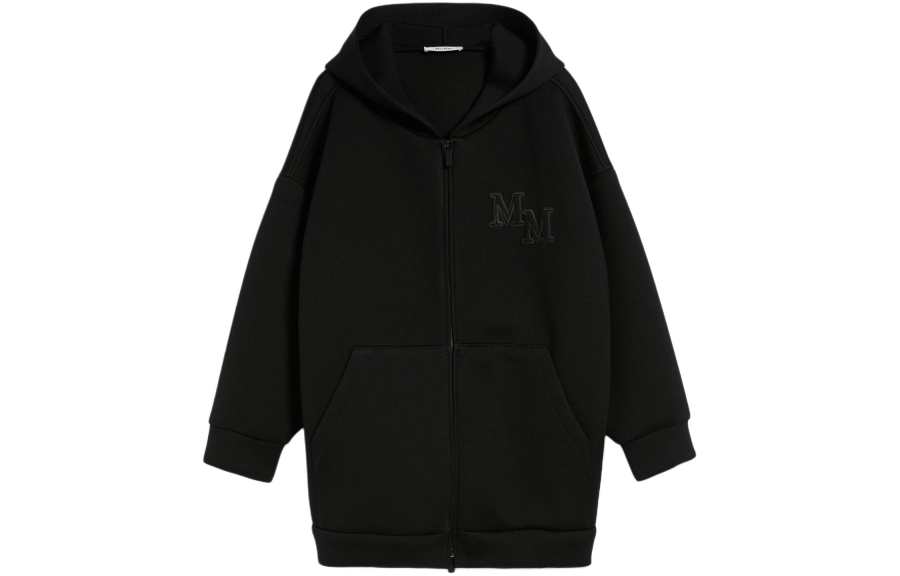 MaxMara MaxMara Obbia Collection Oversized Technical Jersey Sweatshirt Jackets & Coats Women's Black