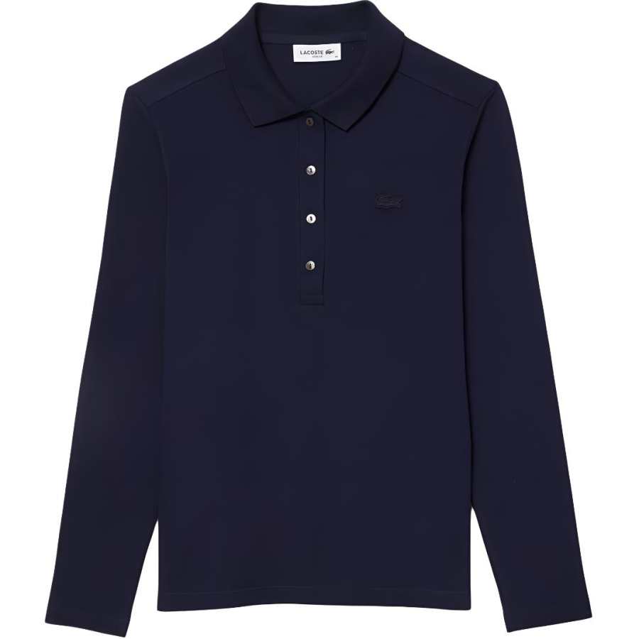 LACOSTE Lacoste logo-patch long-sleeve polo shirt