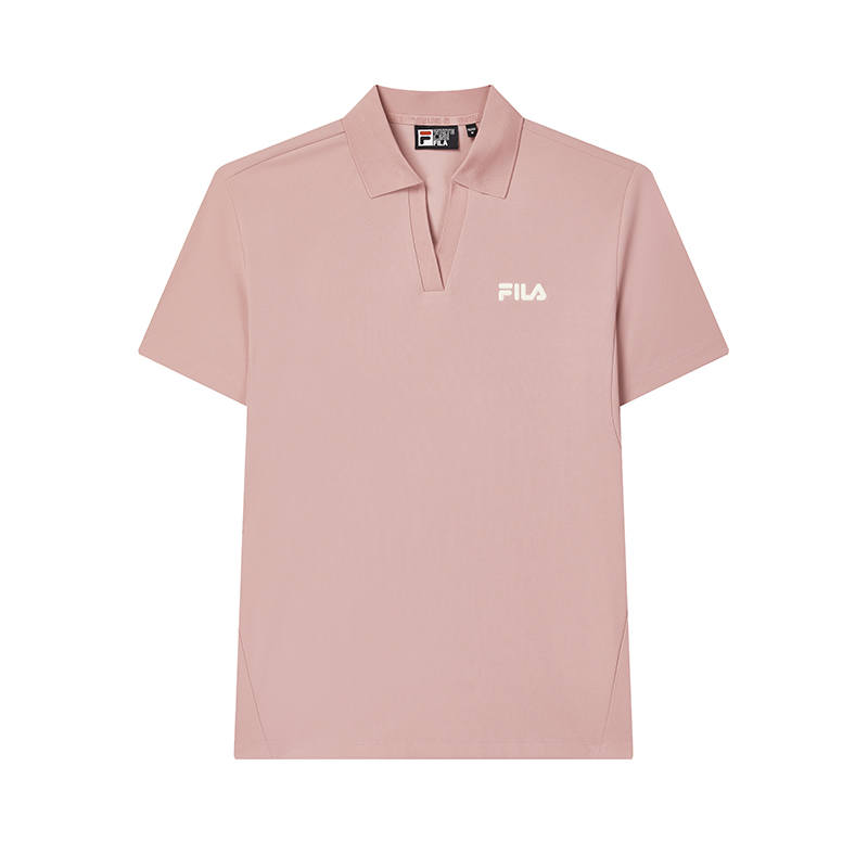 FILA Polo Shirts Women's Agar Pink Polo Collar Moderate Straight Fit
