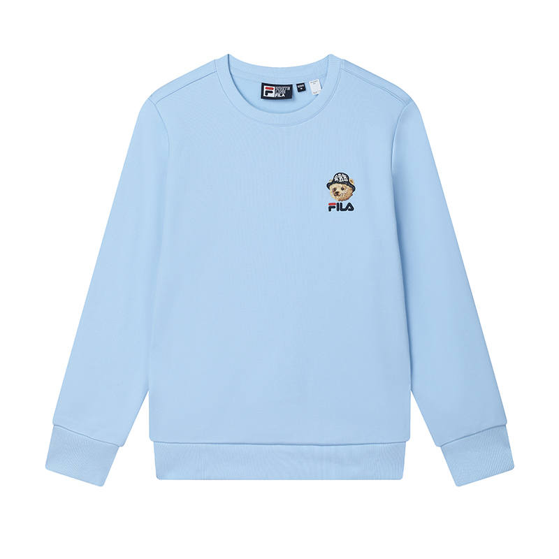 FILA HERITAGE Fashion Comfortable Casual Fleece Lined Pullover Sweatshirt Women's Bell Blue