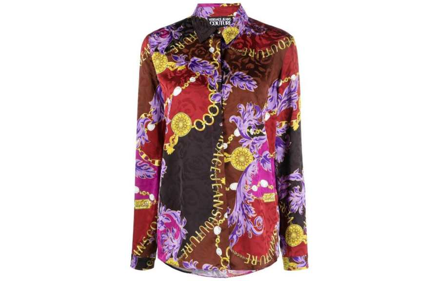 VERSACE JEANS COUTURE Logo Couture Printed Button-Up Blouse