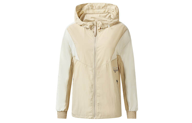 FILA Athletics Jackets Women's Stone Sand Khaki Hooded Non Detachable Moderate Wind Shell