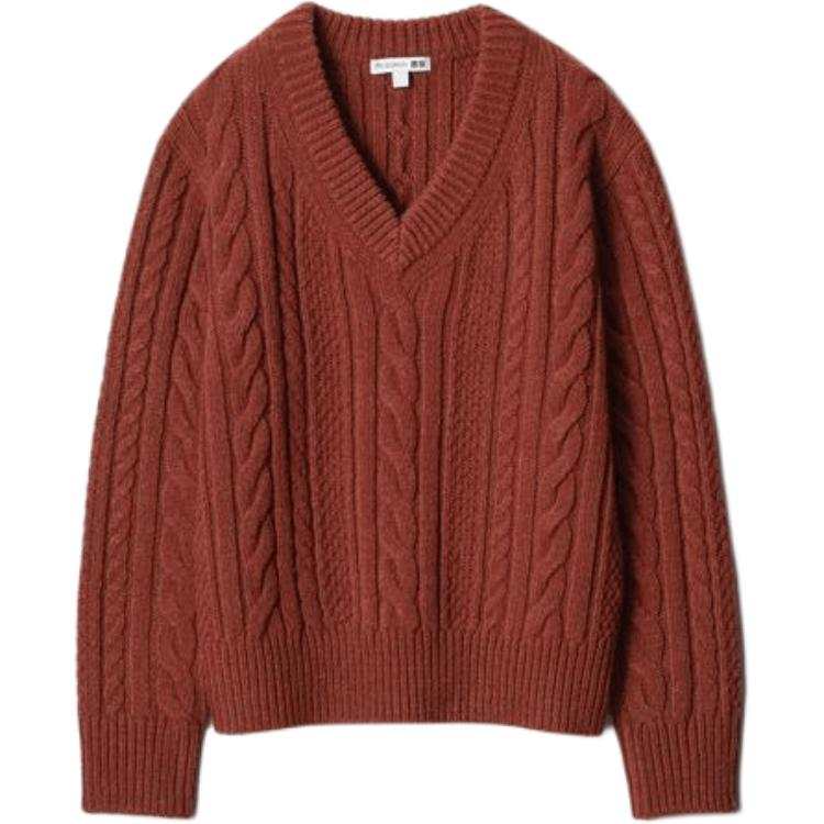 UNIQLO X JW Anderson JWANDERSON Knitwear Women's Maroon V Neck Moderate Other