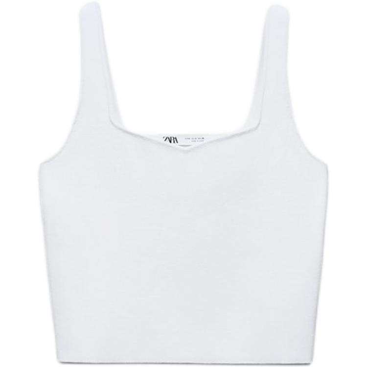 ZARA Camisoles Women's White Boat Neck Moderate Other