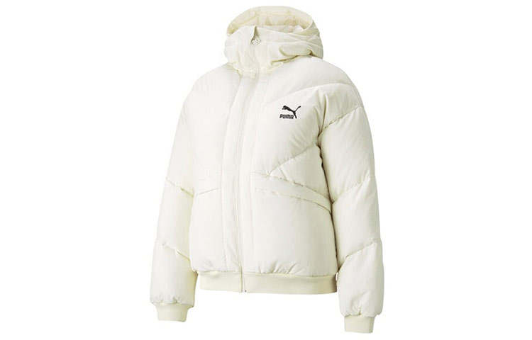 PUMA CLASSICS Down Jackets Women's Ivory White Hooded Moderate Other