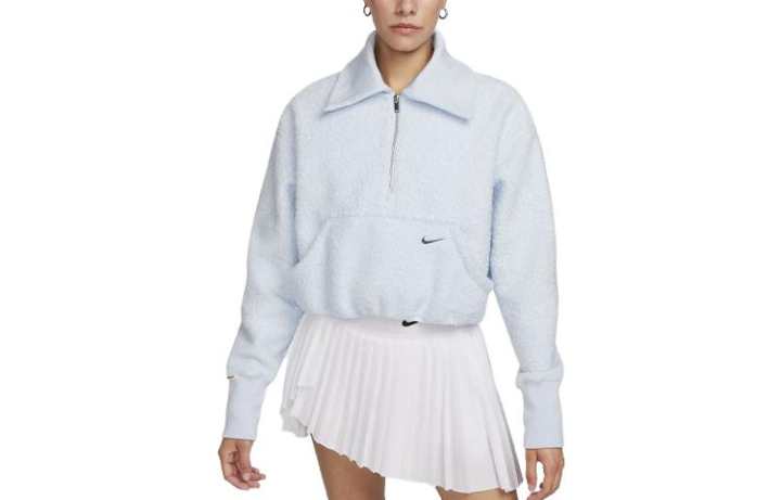 Nike Nike Sweatshirts Women's Diffused Blue Peter Pan Collar Moderate Regular