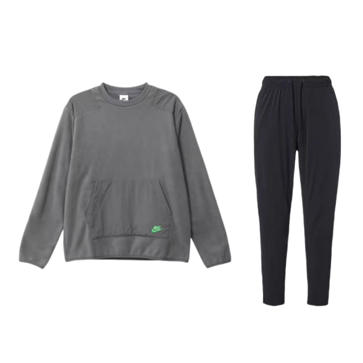 Nike Nike Casual Sportswear Unisex Gray/Black Crew Neck Moderate