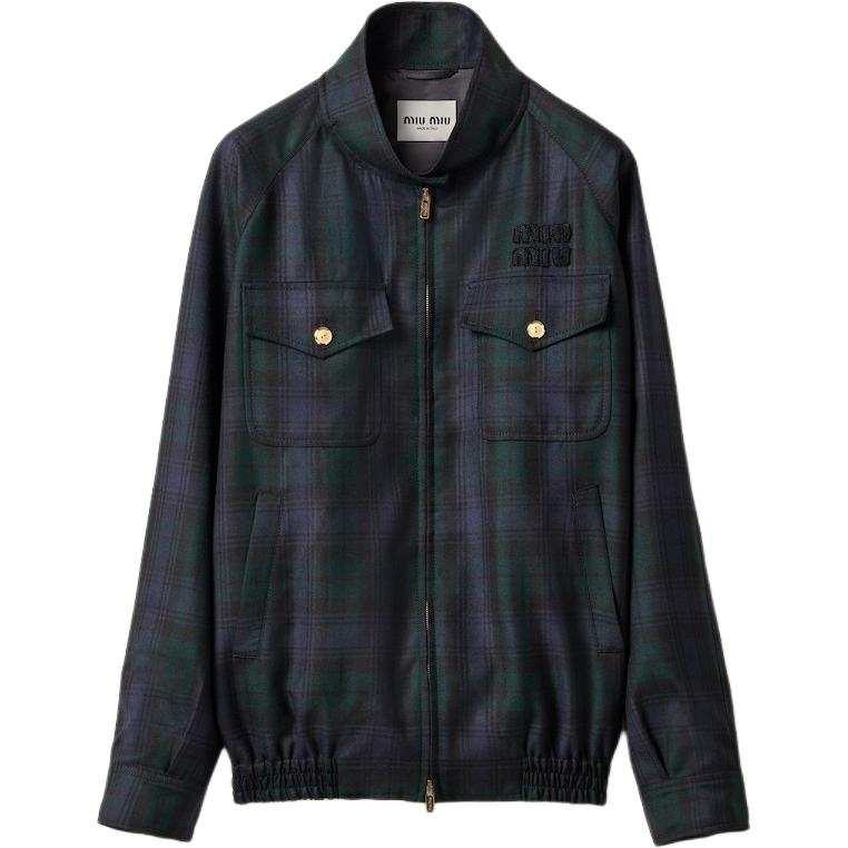 MIU MIU MIU MIU Zip Up Checked Jacket