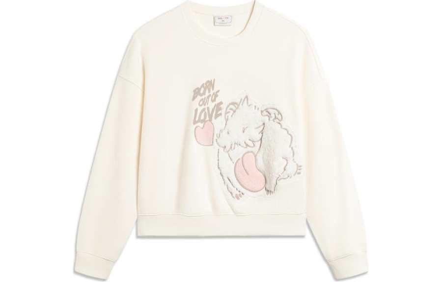 Li-Ning Li Ning x YINGXIONGLIANMENGPOLUO,LIANMINGKUAN Sweatshirt Women's Ecru