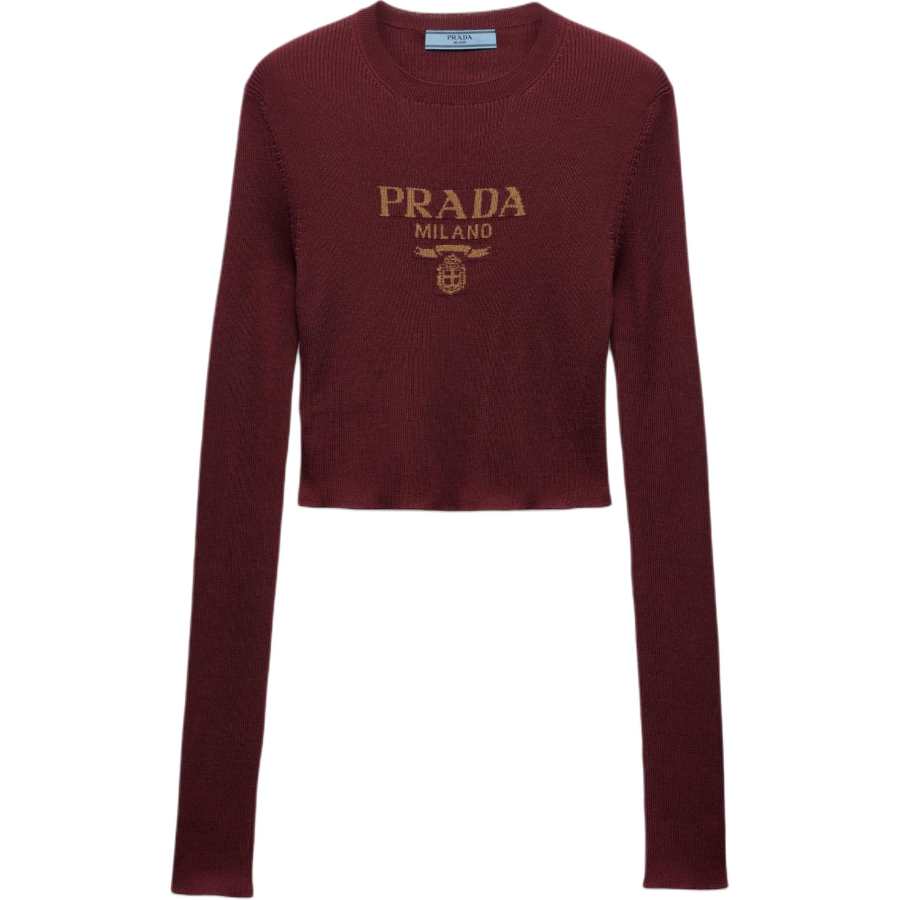 PRADA Prada intarsia-knitted logo top