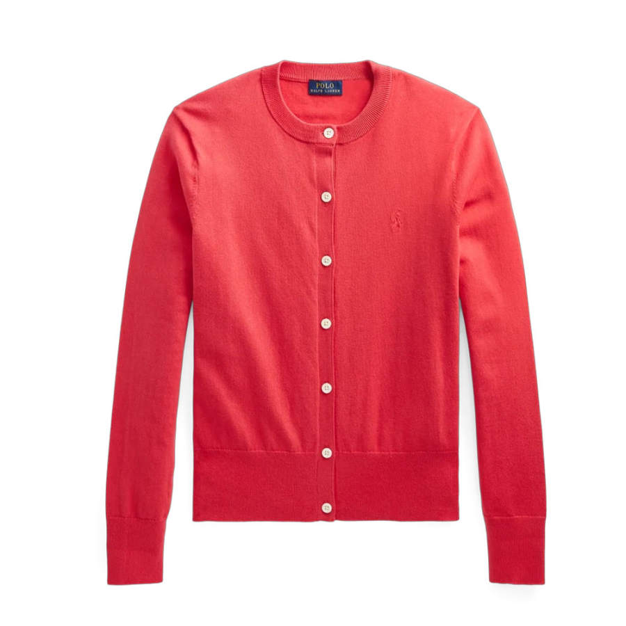 Polo Ralph Lauren SS23 Knitted Fabric Cardigan Women's Red