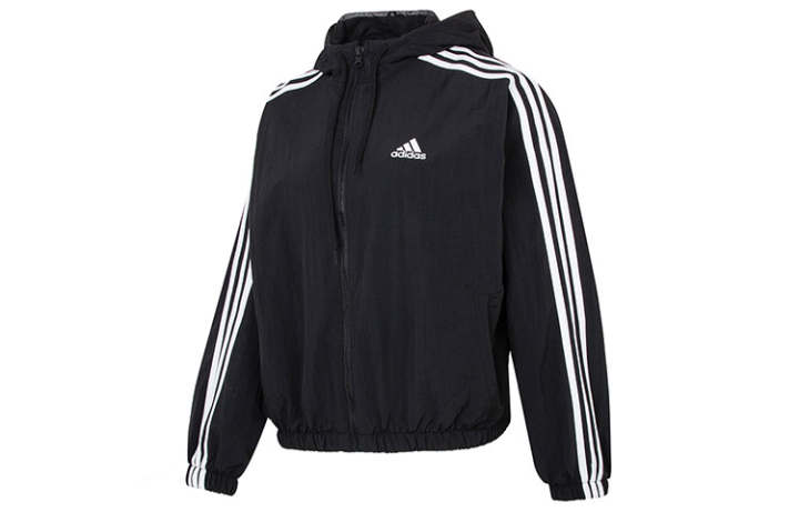 Adidas adidas Women's Essentials 3-Stripes Woven Windbreaker Black