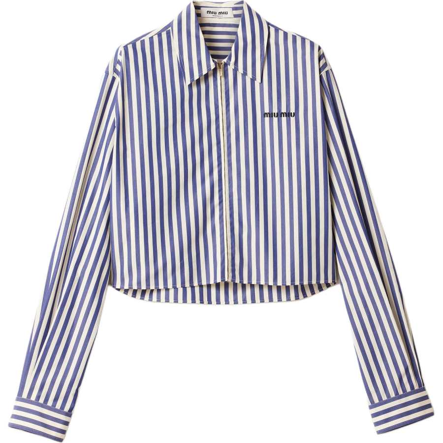 MIU MIU Striped Zipped Shirt