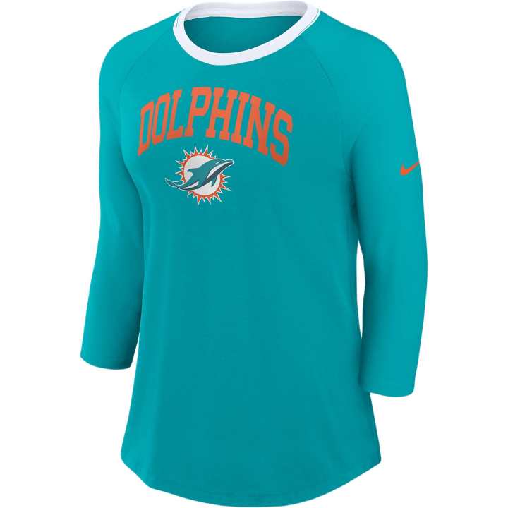 Nike Nike Miami Dolphins Women's Nike Nfl 3/4 Sleeve T Shirt
