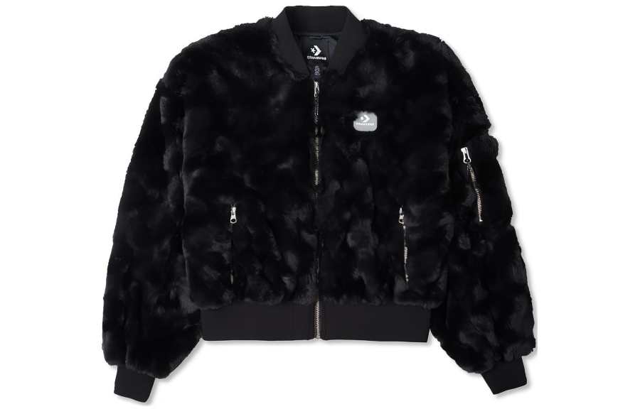 Converse Converse Jackets Women's Black Baseball Collar Moderate Pilot