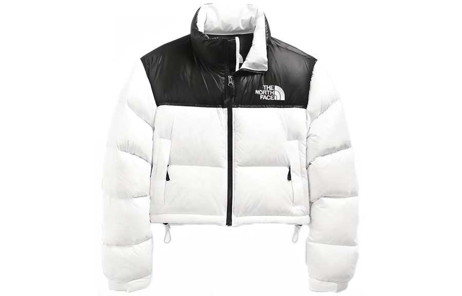 THE NORTH FACE Women'ss Nuptse 700 Fill Short Jacket Tnf White TNF Black