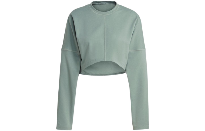 Adidas Adidas Sweatshirts Women's Silver Green Crew Neck Moderate Other