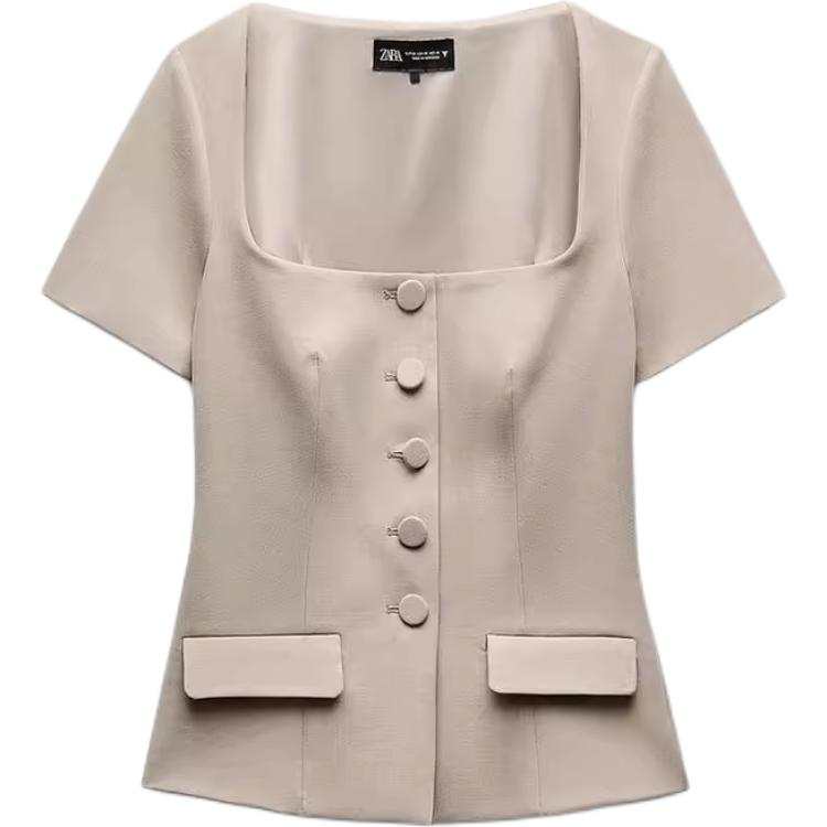 ZARA Regular T Shirt Women's Dark Beige