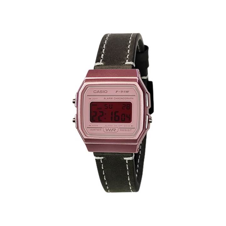 CASIO CASIO Custom Collection Quartz Movement Genuine Leather Strap Watch Men's Watches Pink Watch Dial