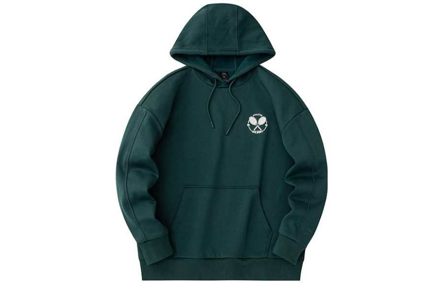 ANTA Life Collection Sweatshirts Women's Gulf Green Hooded Thickened Regular